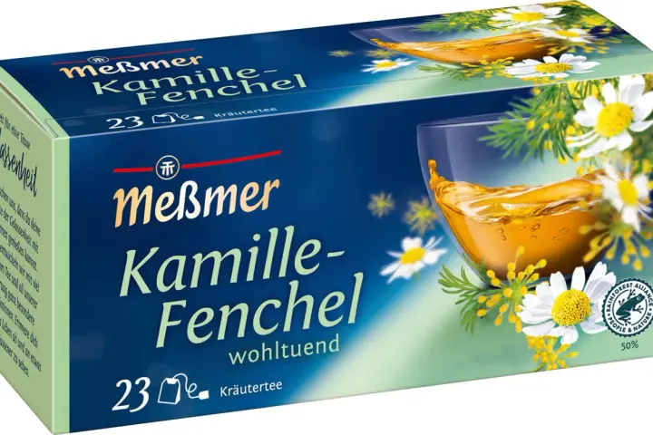 Meßmer Kamille-Fenchel, idealna herbata na wzdęcia. 23 saszetki ziołowej herbaty dla Twojego komfortu.