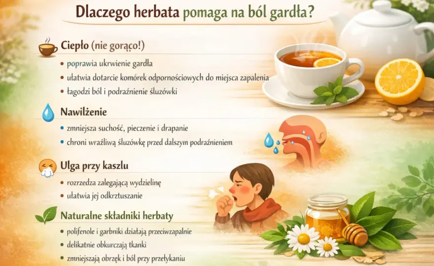 Jaka herbata na ból gardła? Wybierz napar dopasowany do objawów